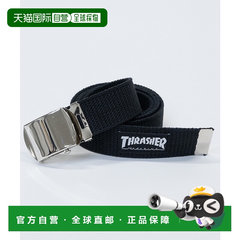 1h可退 日本直邮THRASHER 男女同款 32mm带Logo工装风休闲皮带 TH