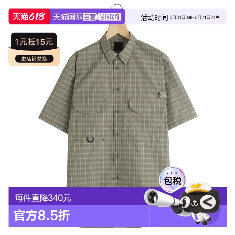 日本直邮DAIWA PIER39：短袖夏季格子图案科技钓鱼衬衫 / ：BE-70