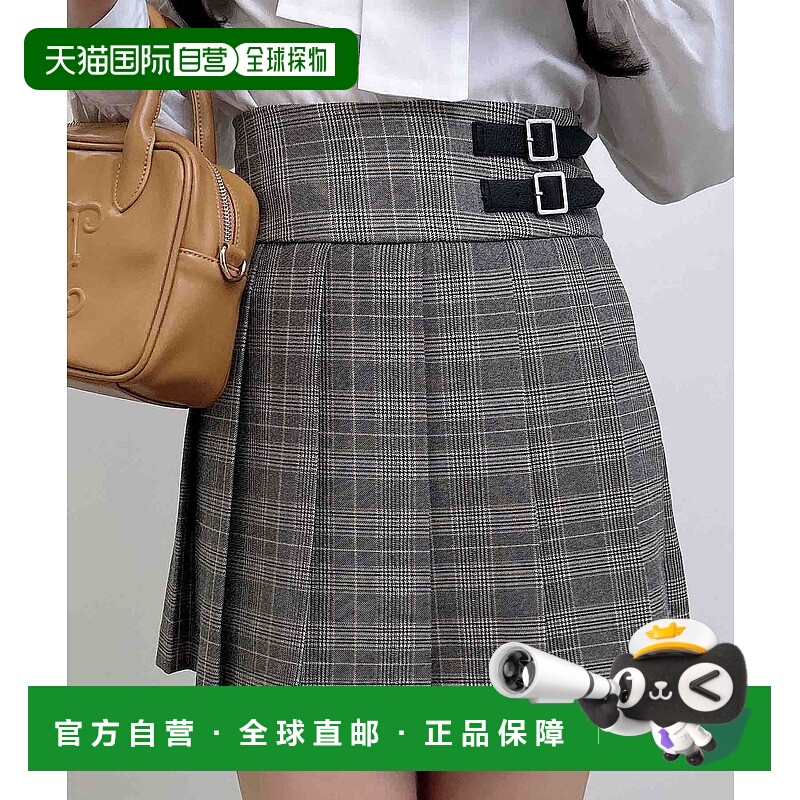 1h可退 日本直邮INGNI 女士侧边腰带格纹裙裤 1254300123半身裙