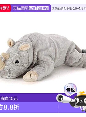 【日本直邮】COLORATA 毛绒玩偶 白犀牛 动物 躺平系列 20x8.5x28