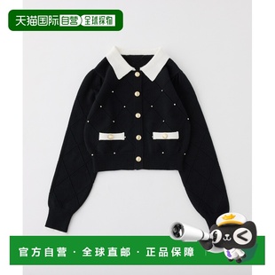 配色领设计 1h可退 女装 CLAUP 闪亮珠饰针织上衣 日本直邮NICE