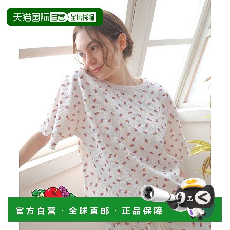 日本直邮Fruit of the Loom 水果图案华夫格半袖家居服女式睡衣 [