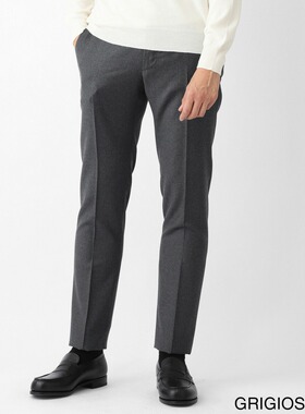 日本直邮INCOTEX 男士无褶羊毛休闲裤 35 1t0035 1645c 921 修身