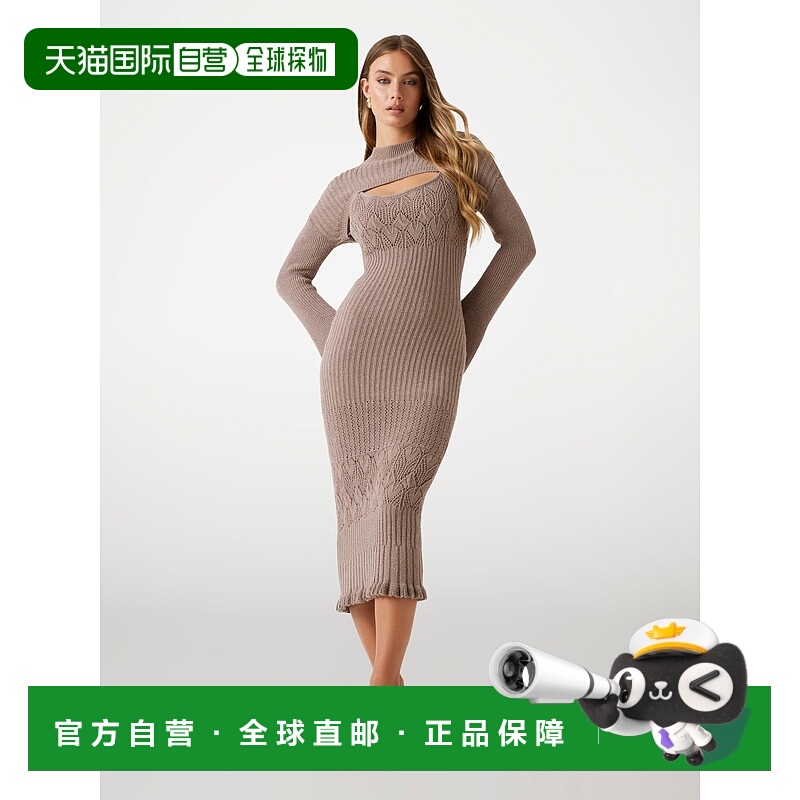 日本直邮GUESS 女士长袖耸肩连衣裙 [无商家编号]