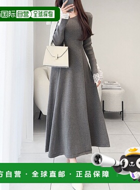 1h可退 日本直邮mily bilet 女装 宽松优雅蕾丝蝴蝶结针织连衣裙