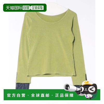 1h可退 日本直邮PAGEBOY 女装 修身显瘦螺纹棉质半袖T恤 蕾丝叠层