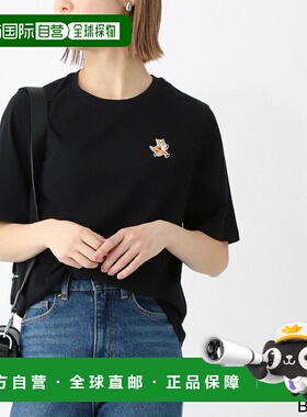 日本直邮MAISON KITSUNE 女士圆领T恤 mw00119kj0008 p199 黑色 S