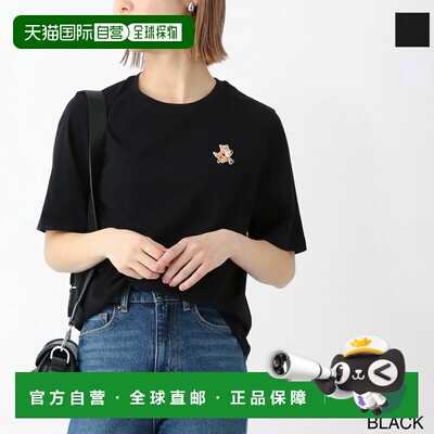 日本直邮MAISON KITSUNE 女士圆领T恤 mw00119kj0008 p199 黑色 S