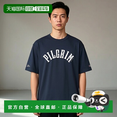 日本直邮冠军 Champion 男装 重磅全棉裂纹印花T恤（Pilgrim Surf