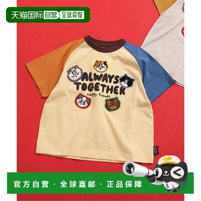 日本直邮BREEZY CATS T恤 黄色 徽章印花