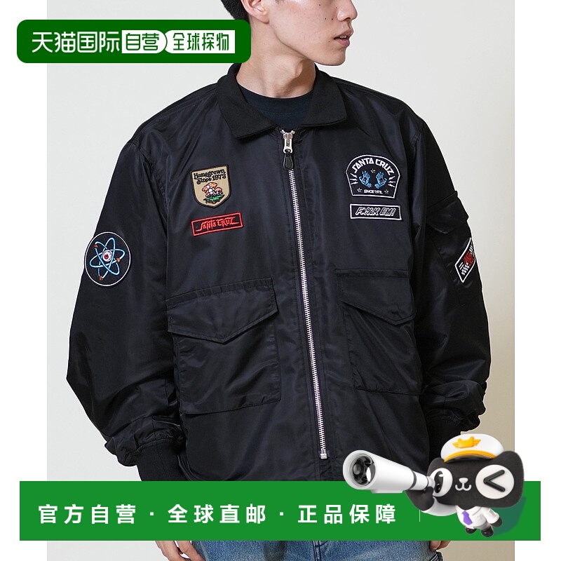 1h可退 日本直邮SANTA CRUZ 男女同款 MA1飞行夹克 半拉链抽绳下