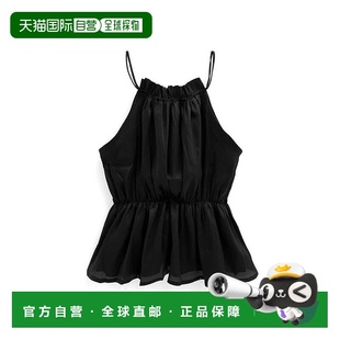 GRL ac2397新款 挂脖设计欧根纱 上衣 气质性感吊带 peplum 日潮