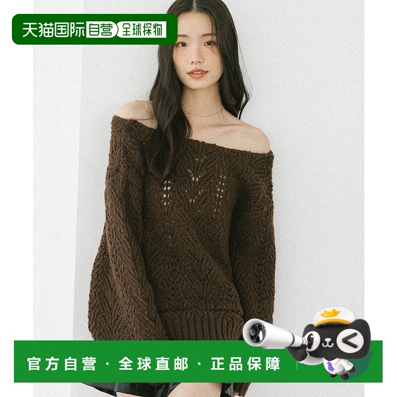 1h可退 日本直邮Heather 女装 背开衩 针织衫 透花编织设计 60389