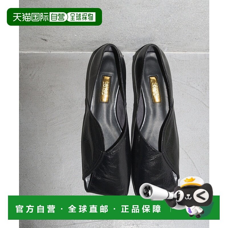 1h可退 日本直邮GRISE 女装金属质感羊皮革方头平底鞋 2519282114