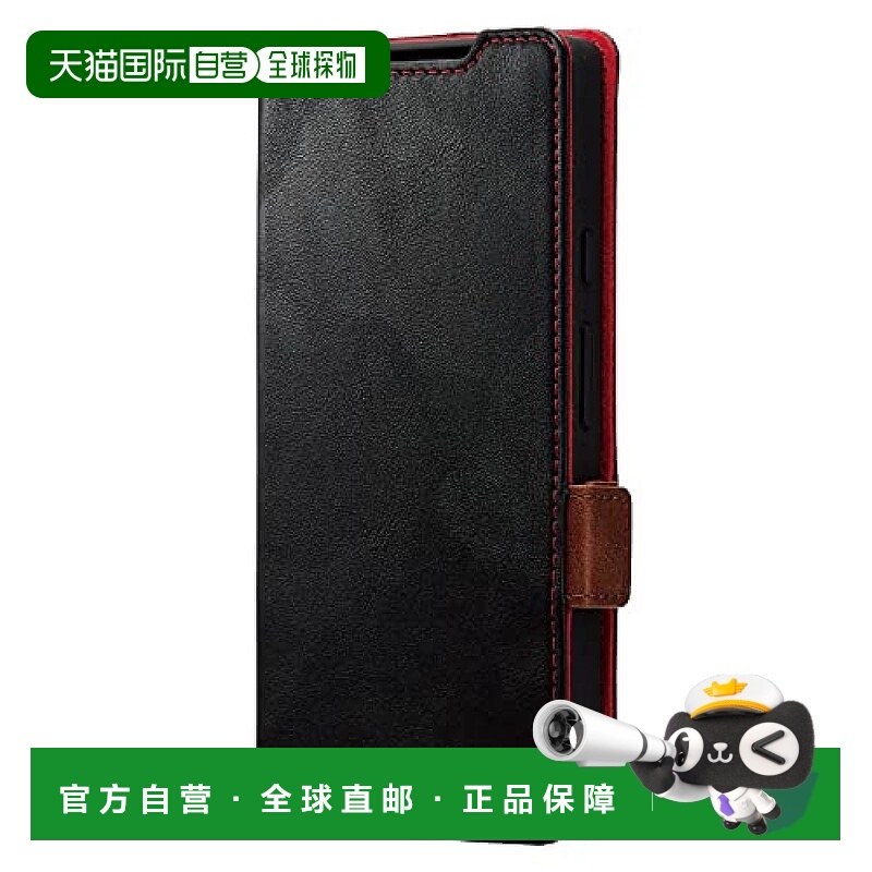 【日本直邮】宜丽客 Google Pixel 6a翻盖式手机壳 皮革防震 黑色