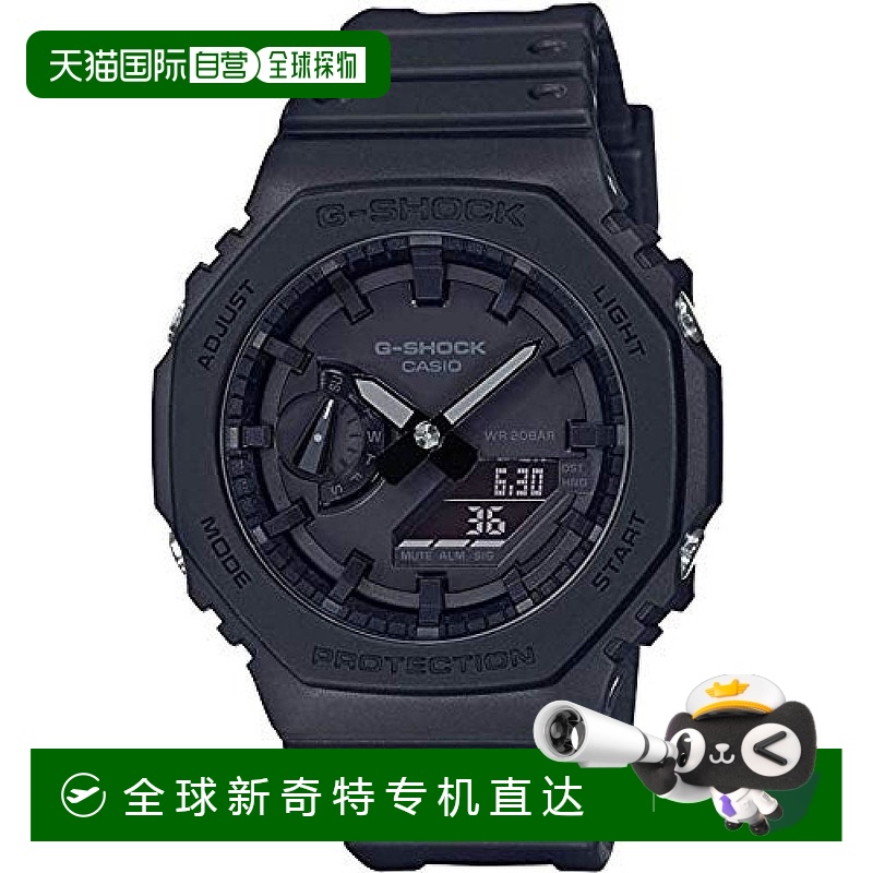 【日本直邮】卡西欧G-SHOCK圆形夜光指针石英腕表黑色电子日历显