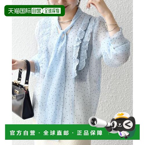 SHIPS any:可机洗 透视 植绒 波点 蝴蝶结 荷叶边 衬衫泡泡袖