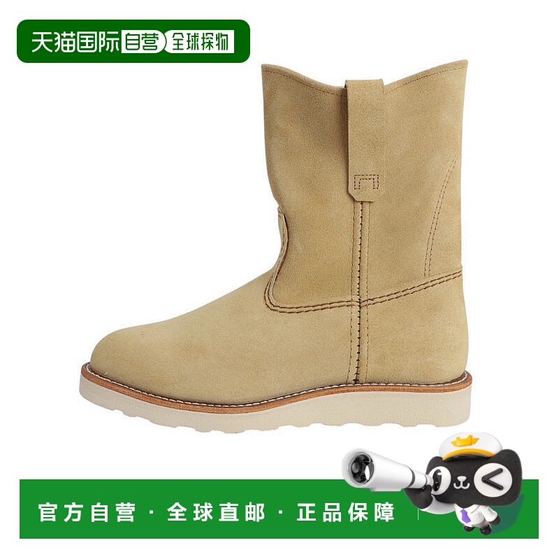 1h可退 日本直邮RED WING 男装 9英寸白底Pecos工装靴 粗犷皮质拉
