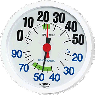 【日本直邮】EMPEX温度湿度计 挂壁用 日本制造 白色 TM-2671