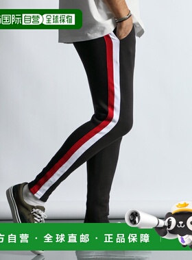 日本直邮DUFFER 男装 修身侧边条纹针织裤 美腿设计 167071 P097J