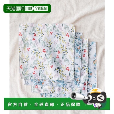 1h可退 日本直邮Tamuro Ayano女士款卡通印花纱布手帕4枚套装 女