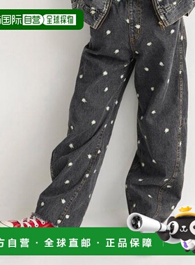 1h可退 日本直邮branshes 【Ou? by EDWIN】花卉刺绣牛仔弯曲裤