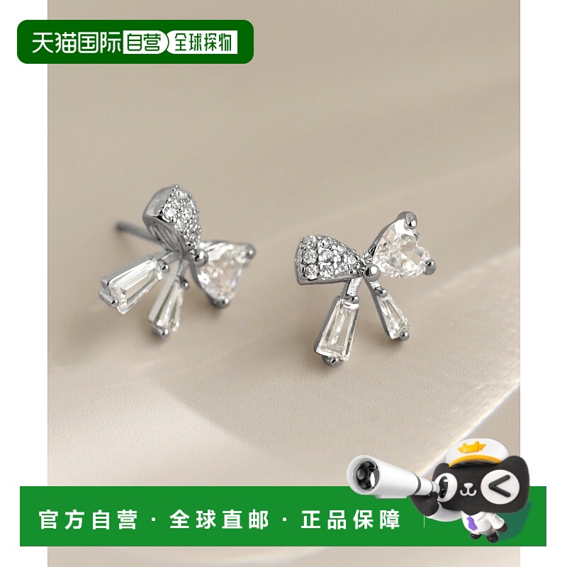 1h可退 日本直邮ANE MONE 女士 立体锆石 蝴蝶结耳钉 DG340357P