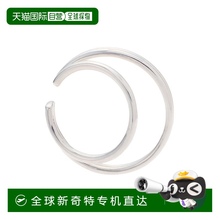 日潮跑腿Cocoshnik双圈双耳套持久银色独特设计时尚感立体耳环