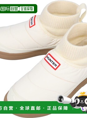 日本直邮Hunter IN/OUT Puffer 针织袖口靴白色/胶色WFS2265REN (