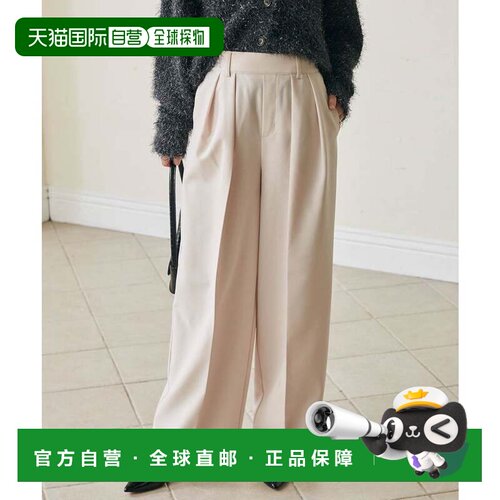 日本直邮2Tuck 阔腿西裤 米色 股下68cm阔腿裤西装裤