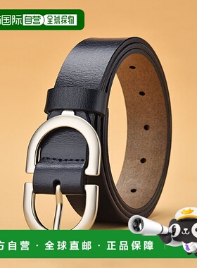 日本直邮florge 复古简约椭圆扣皮革腰带110cm [FL8218EW04622]