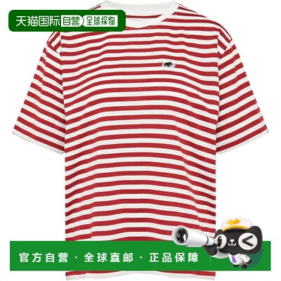 【日本直邮】猛犸象 1017-07450 Stripe AF短袖T恤 白深红速干