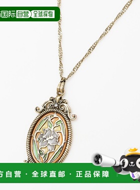 1h可退 日本直邮欧州航路 女士 复古花卉树脂项链 手工制作设计 L