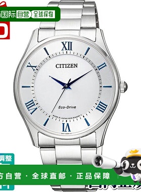 日本直邮BJ6480-51B 西铁城系列 白色表盘 不锈钢 光动能 男士手