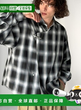 1h可退 日本直邮Java 男士 双面穿衬衫 复古工装风钩扣设计 黑灰