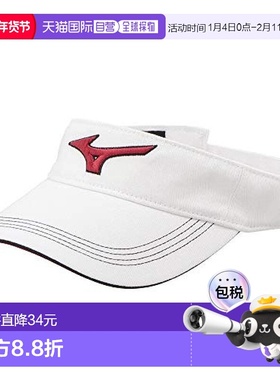 【日本直邮】美津浓Mizuno男士棉斜纹布空顶帽白色/红色56-60cm