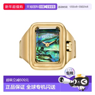 日本直邮FOSSIL 女士戒指表 RAQUEL 双指针不锈钢表圈 ES5411