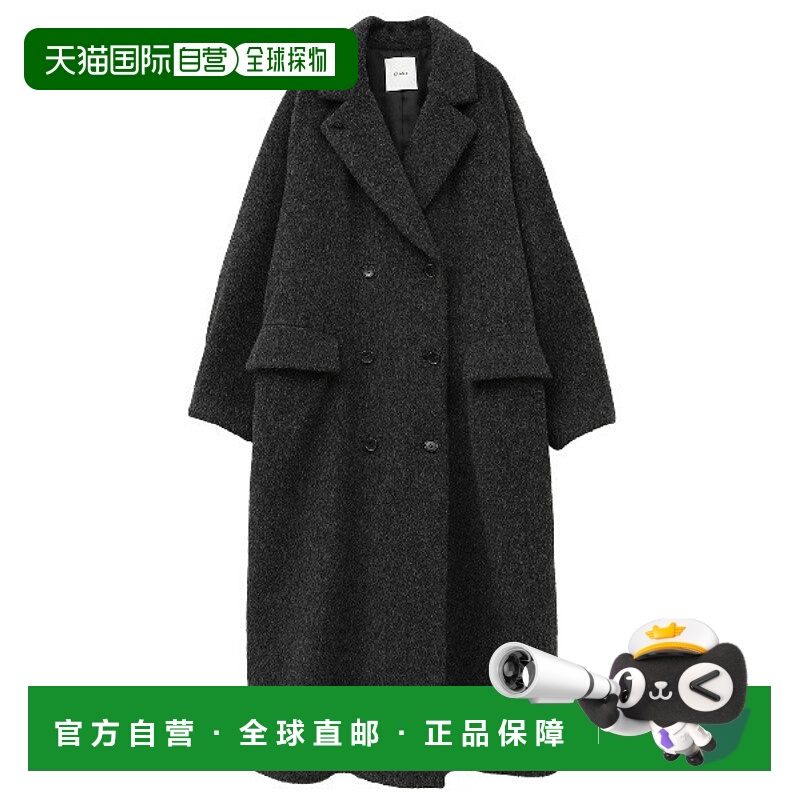1h可退 日本直邮CLANE 女装 双排扣仿羊毛长款大衣 宽松茧型外套