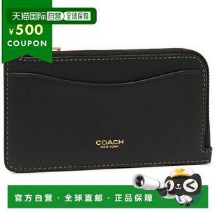 日本直邮Coach蔻驰 女包卡片夹NewYorkZip卡片夹黑色女款CZ1