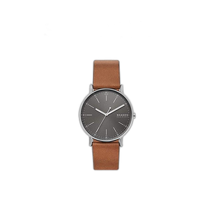 日本直购SKAGEN诗格恩男士棕色表带简约手表SKW6578时尚经典