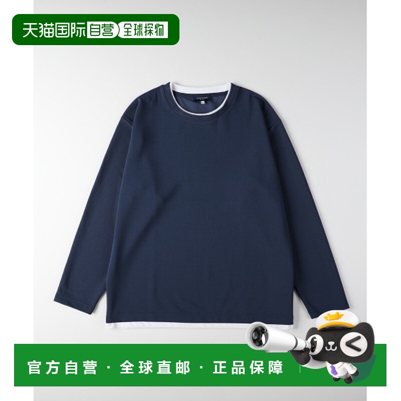 1h可退 日本直邮BACK NUMBER男装微光泽假两件长袖T恤 半拉链设计