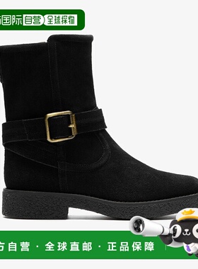 日本直邮Clarks其乐 Nella Mid 绒面 百搭拉链 短靴 女款 黑色