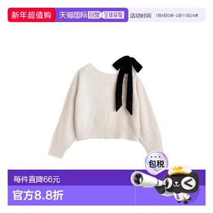 日本直邮日潮 GRL 丝绒蝴蝶结单肩针织衫 dr787 韩系早秋穿搭羊毛