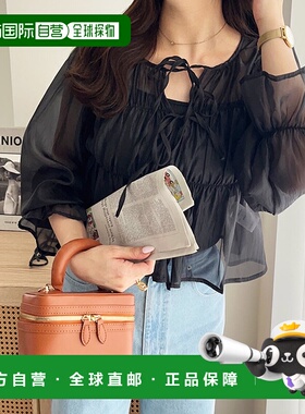 日本直邮GeeRA 橙色薄纱衬衫 R04609EW14314 橙色