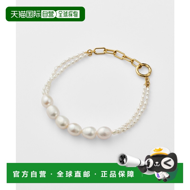 1h可退 日本直邮agete 阿卡朵 女士金色珍珠手链 10252114231