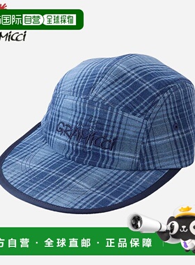 日本直邮GRAMICCI 长檐帽靛蓝色格子图案男女G5FA-153