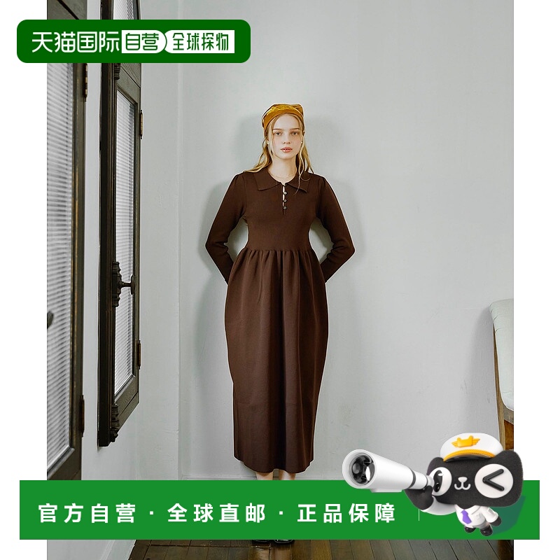 1h可退 日本直邮cle blatt 女装 罗纹针织 修身长袖连衣裙 半高领