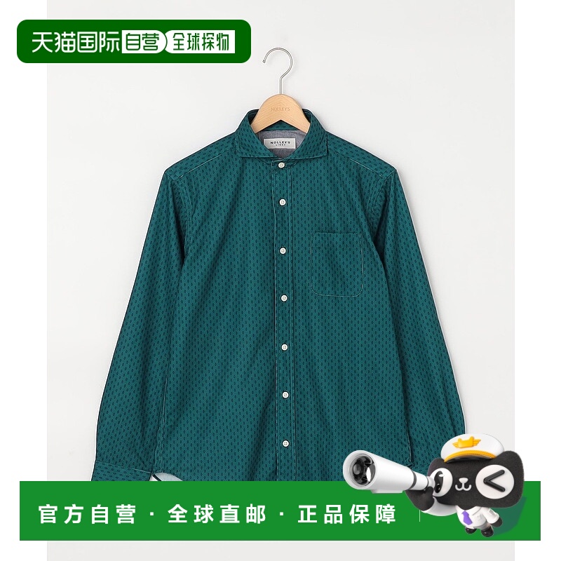 1h可退 日本直邮NOLLEY'S LIGHT男装小纹印花修身衬衫 半透明领型