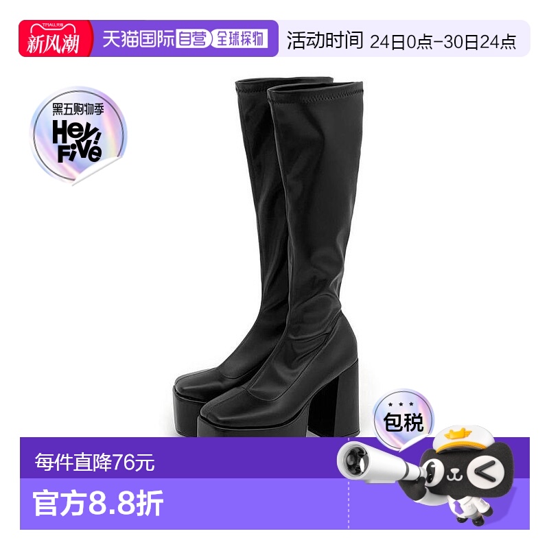 日本直邮日潮 GRL 弹力粗跟长靴 ZR1287法式长筒靴厚底高跟靴子