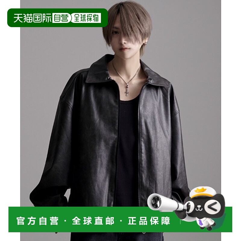 1h可退 日本直邮CavariA 男女款 PU皮革大码拉链长袖外套 CARE250